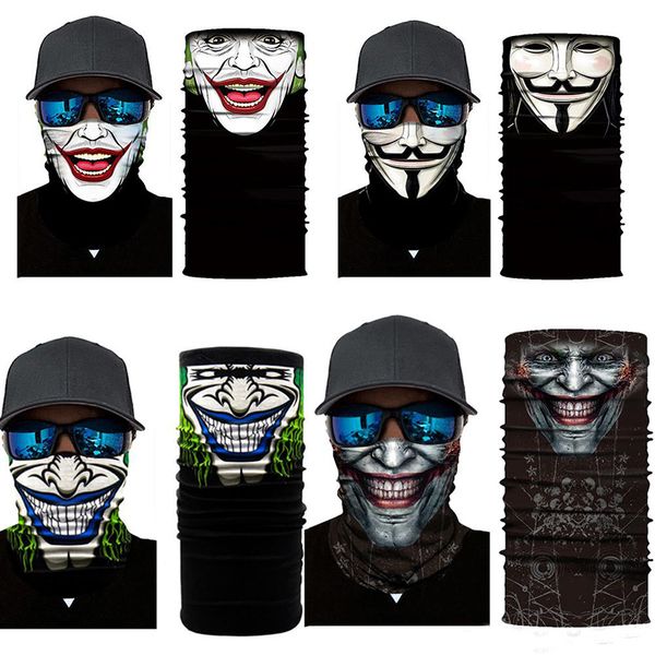 

Хэллоуин скелет маска для лица шарф Джокер повязка на голову Балаклавы череп маскарадные маски для лыж мотоцикл Велоспорт Рыбалка
