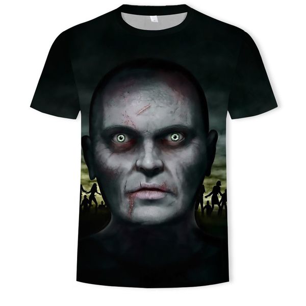 

mens designer 3d digital printing round collar short sleeve t3dzr, White;black