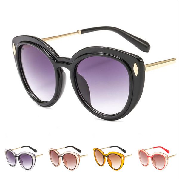 

fashion women sunglasses transparent frame sun glasse goggles anti-uv spectacles cat eye eyeglasses ornamental sun glasses a, White;black