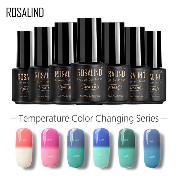 

rosalind gel 1s 7ml nail polish temperature color changing t01-30 nail art uv led glitter lacquer makeup quality gel varnish, Red;pink
