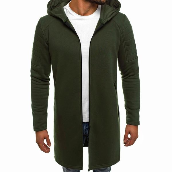 

sagace autumn winter men's zip pleated hooded long section coats simple casual jacket men clothes baseball streetwear jacket, Black;brown