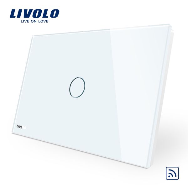 

livolo ivory white crystal стеклянная панель, 110 ~ 250в ас / сша стандартный беспроводной пульт дистанционного управления стены дома выключ