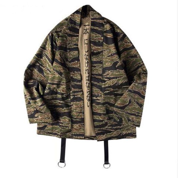 

japanese camo kimono jackets camouflage hip hop man open stitch coats fashion streetwear jacket casual camouflage jacket em010, Black;brown