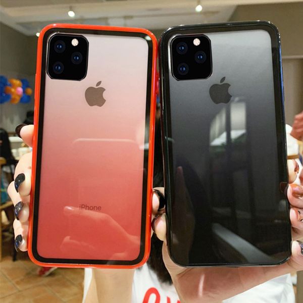 

for new iphone 11 pro xr x xs max rainbow clear tpu soft protector full package cover gradient transparent color shockproof phone case