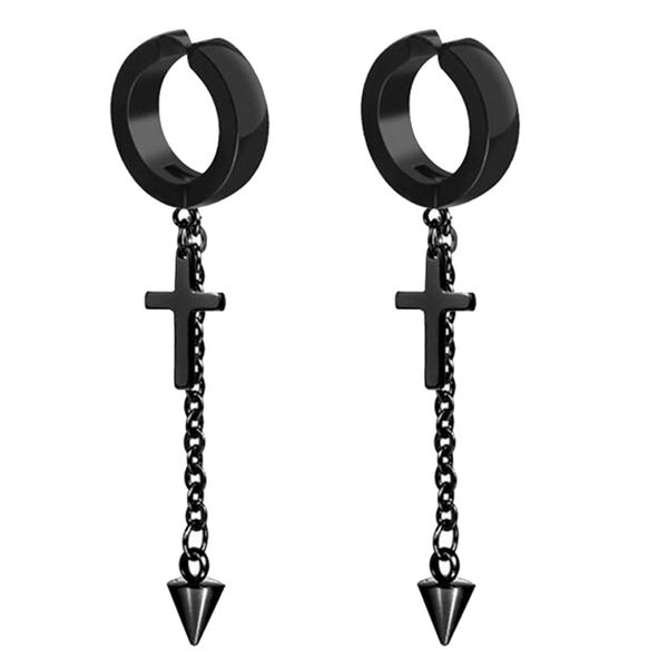 

2pcs punk rock стиль non-пирсинг уха клип крест серьги 64мм, Golden