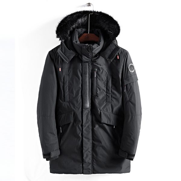 

2018 new arrival fashion warm outwear winter jacket men windproof parkas hood men's clothing, Black