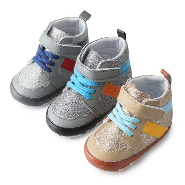 

baby boy leather shoes pu leather baby shoes soft sole booties newborn girls first walkers, Black;grey