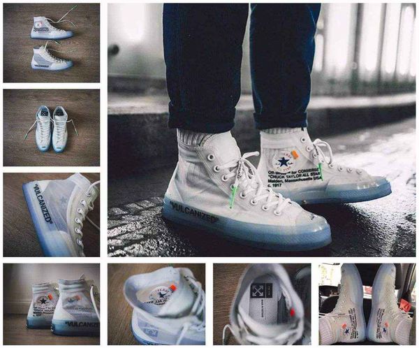 

off o white ow x conversÃ¨ chuck 1970s all-star taylor men/women clear sneakers super a running sports canvas shoes 36-45 112243, Black