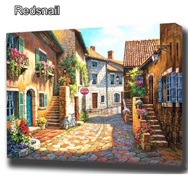 

5d diy diamond painting city street diamond embroidery full round mosaic garden landscape cross stitch home decor162