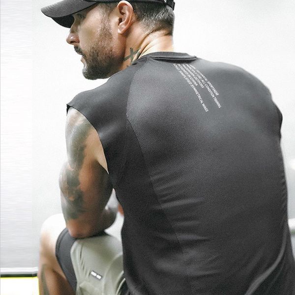 

asrv sports t shirt short sleeve breathable training vest male round av neck letters print quick-drying tank designer clothing, White;black