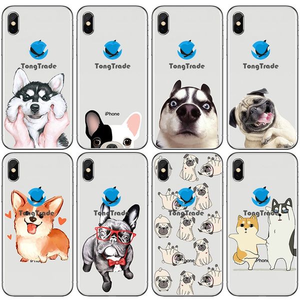 

[tongtrade] soft silicone tpu case for apple iphone 11 pro max xs 8sp 7sp 6sp huawei y9s mate 30 20 p30 p20 pro cartoon animal cat dog case