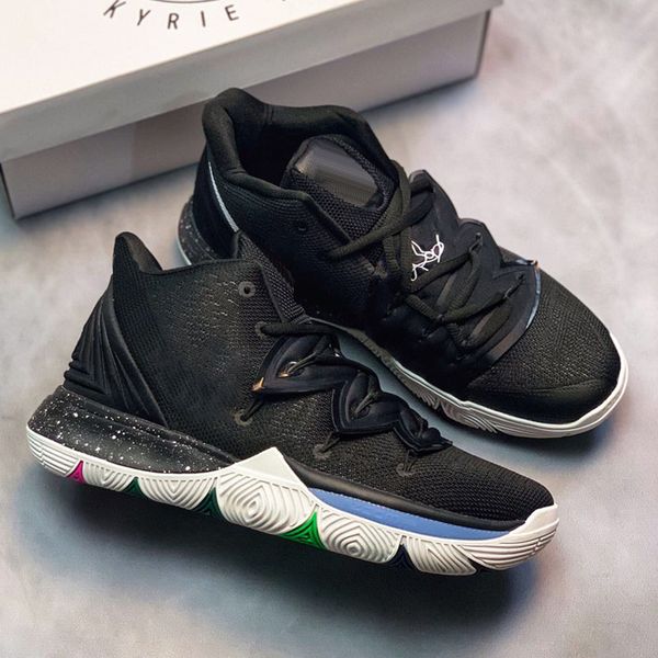 

Kyrie 5 V Black Magic Multi-Color Confetti Green New Kyrie 5 Sport Sneakers Green Lucky Charms Irving Basketball Shoes Size 7-12