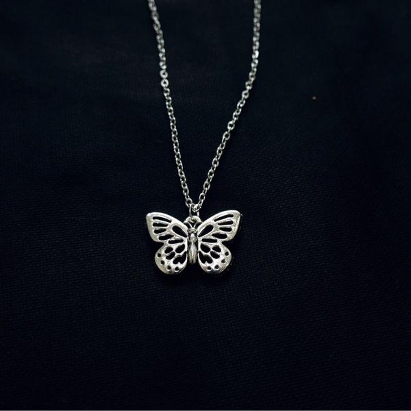 

disco necklace european american style retro butterfly pendant necklace love choker collar female tide cool, Golden;silver