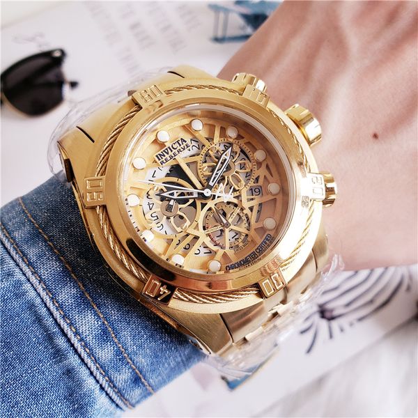 

royal oak sports calendar quartz men's watch invicta large skeleton dial ing, Slivery;brown