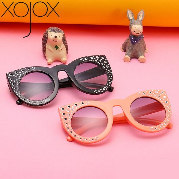 

xojox girls sunglasses fashion diamond heart children glasses high-grade rhinestone heart-shaped kids sun glasses uv400, White;black