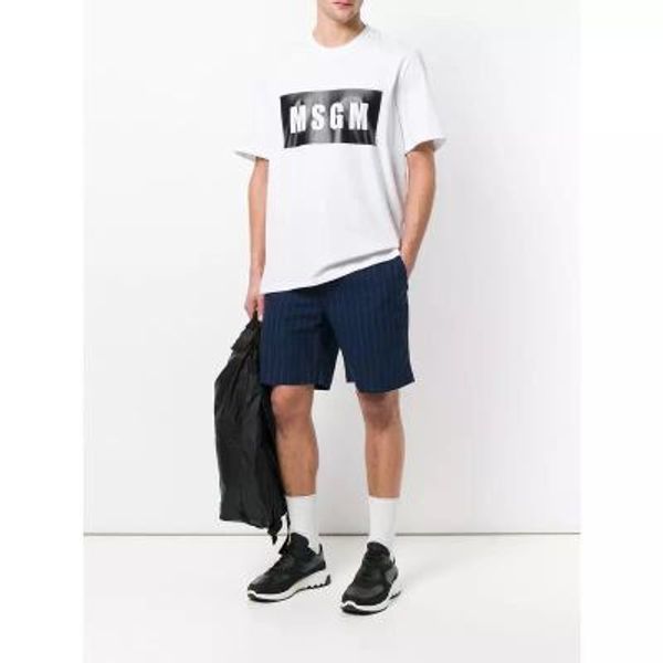 

mens designer t shirt trend letter msgm tees casual printing short sleeve loose fashion for women & couple 2019 summer new 9 styles, White;black