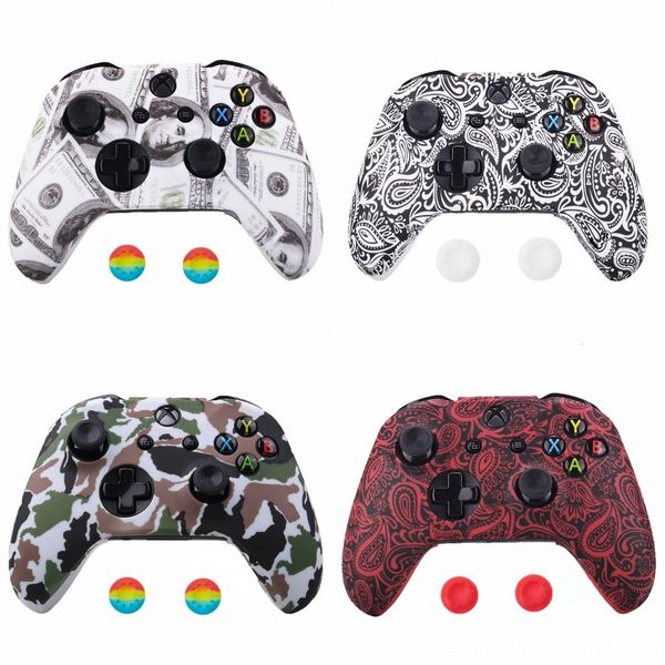 

wg2d4 new 18 colors for xbox one x silicone skin case + analog thumb stick grip cap joystick controller box one 1 x s for