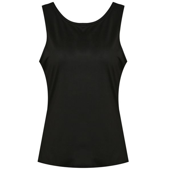

solid color basic female t-shirt new fashion sports vest comfortable o-neck sleeveless backless fitness top, Black;blue