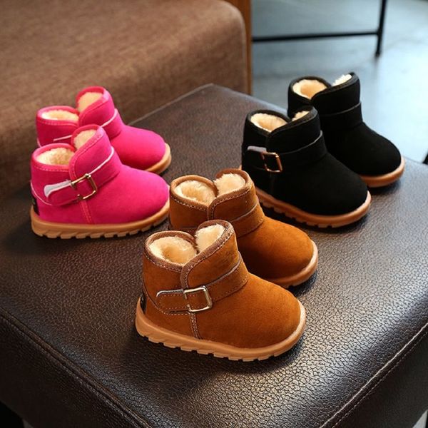 

baby's snow shoes boys and girls 2019 new popular winter sell plus velvet warm anti-slip cotton shoes, Black