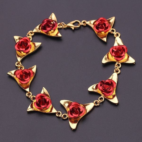 

new fashion rose flower beautiful colorless alloy ladies bracelet temperament wild bracelet, Black