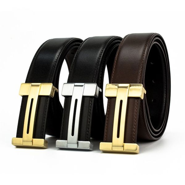 

мужская мода бизнеса коровьей конструктора пояса конструкции mens женщина smooth пряжка пояса высоко качества cowhide 3 цвета опционного, Black;brown