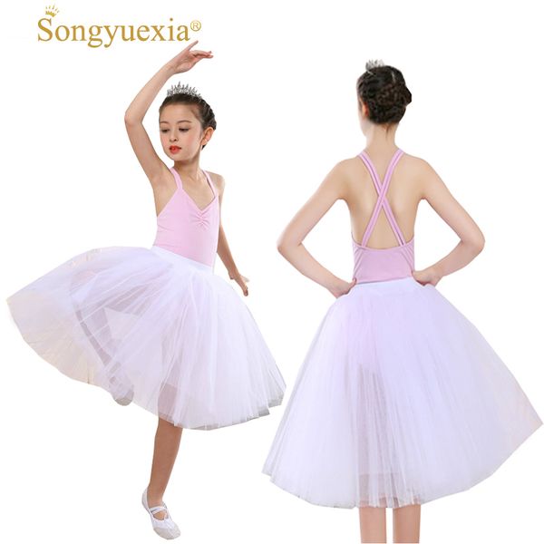 

songyuexia children ballet tutu skirt ballet dance dress for girls leotards white and pink platter dance wear 4xl, Black;red