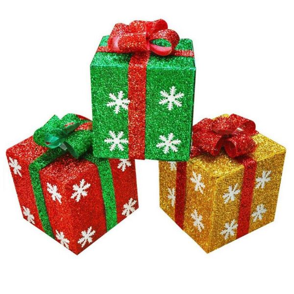 

2019 15cm 20cm 25cm solid christmas eve gift box large xmas present wrapping boxes red ribbon lids