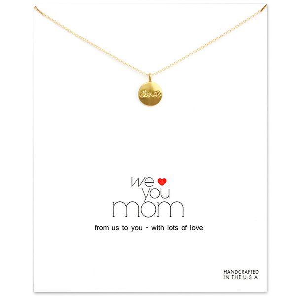 

Fashion Forever Love Round Pendant Necklace Women Minimalist Clavicle Chain Choker Necklaces For Valentine's Day Gift Card