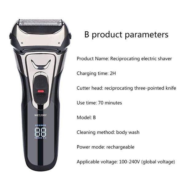 

1set men electric shaver usb rechargeable electric razor wet dry beard trimmer a6hb