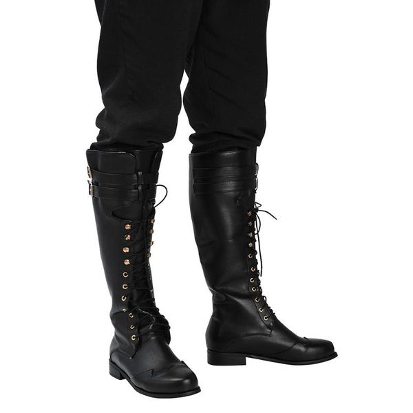 

men's boots large size retro cool lace winter comfort boots western classic lace knight new listing, Black