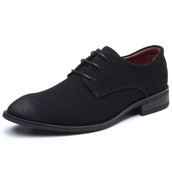 

2019men brogue shoes fashion pointed toe lace up men's business casual shoes gentleman dress big size drop shippingtrend, Black