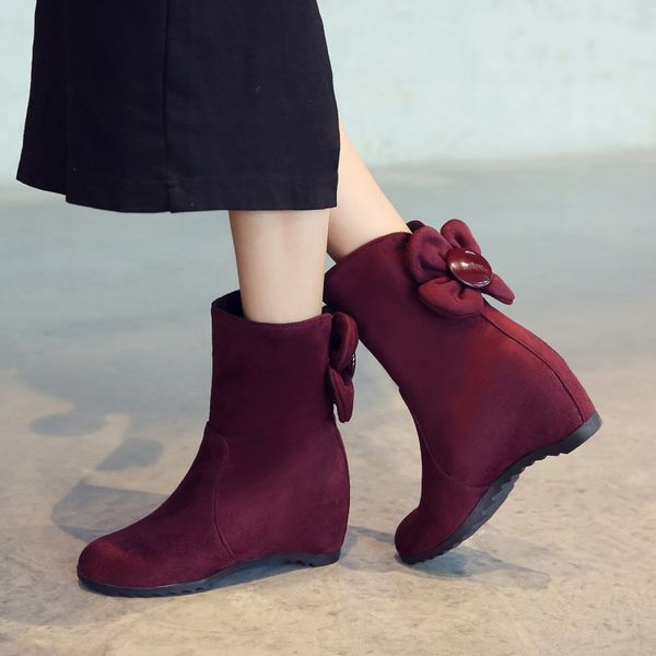 

big size 9 10 11 12 boots women shoes ankle boots for women ladies shoes woman winter tall within the bush, Black