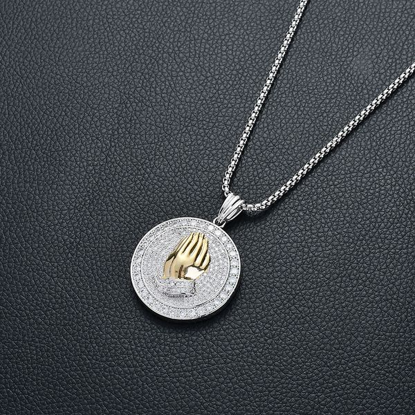 

popular originality body both hands thanksgiving pray redemption pendant clothes and ornaments collocation ornaments, Silver