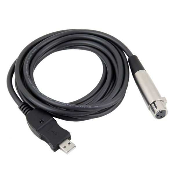 

female to usb male 3m 9ft black cable cord adapter microphone link cable adapter adattatore cavo usb