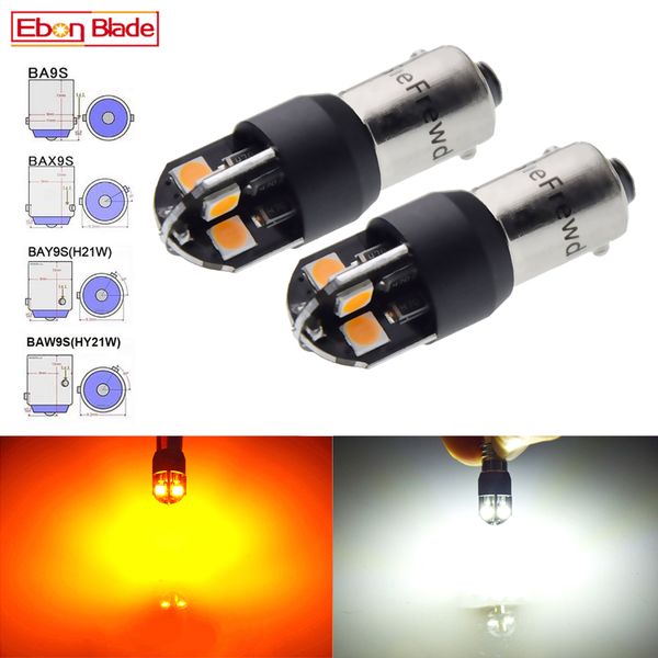 

2x h21w bay9s ba9s t4w bax9s h6w baw9s hy21w canbus led car auto backup reverse light turn bulb side lamp white amber 6v 12v 24v