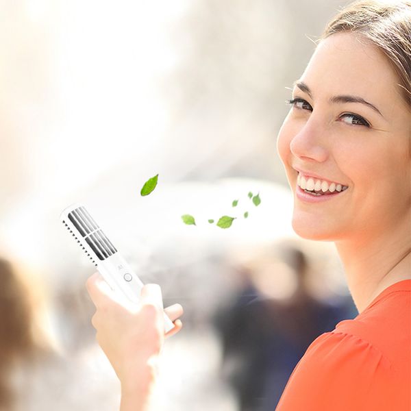 

hand-held leafless fan portable usb rechargeable bladeless fan pocket usb charging for outdoor travel summer cooler