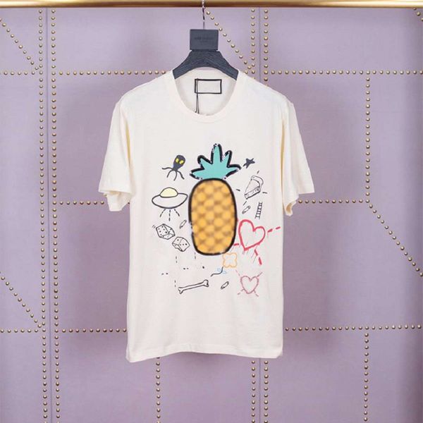 

2020 spring summer luxury europe italy pineapple tshirt fashion mens designer t shirts women cotton short sleeve top, White;black