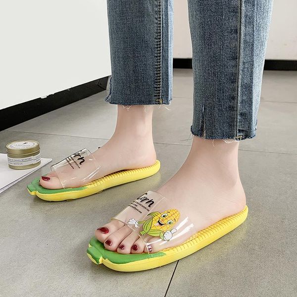 

women's shoes sandals and slippers wear summer personality corn slippers trend soft bottom outdoor sports and leisure drag, Black