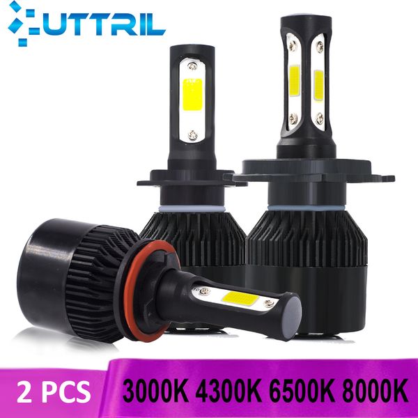 

uttril 2 pcs led h4 h7 h11 3000k 4300k 6500k 8000k car headlight led h8 h9 9005 hb3 9006 hb4 880 881 h1 h3 h27 auto lamp 12v