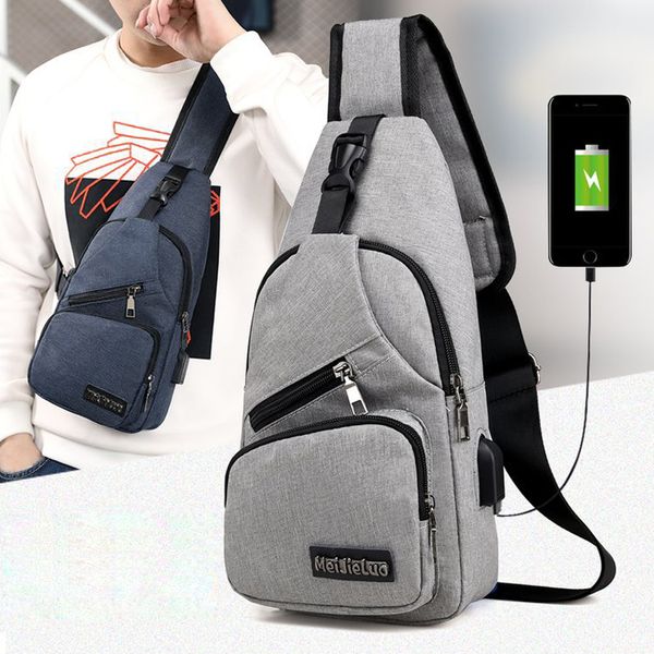 

мужчины сумка грудь сумка crossbody сумки мужчины usb зарядный short trip mens black gray пакет школы логические сумки mobile pouch16