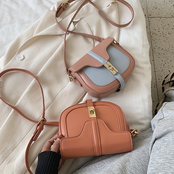

contrast colors saddle bag for women 2020 pu leather shoulder bag trend handbag and purses for women girls