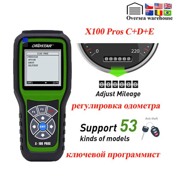 

obdstar x100 pros c+d+e model obd2 diagnostic tool x-100 pros auto key programmer odometer correction eeprom adapter immobiliser