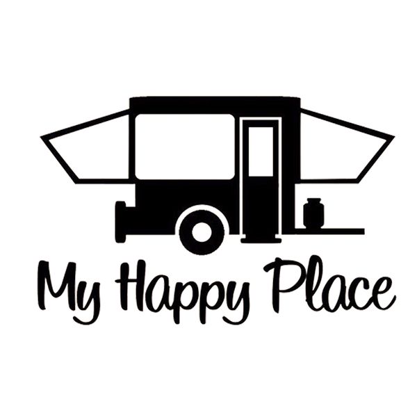 

16*10.2cm pop up camper travel trailer hiker decal sticker tent hiking car accessories motorcycle helmet car styling