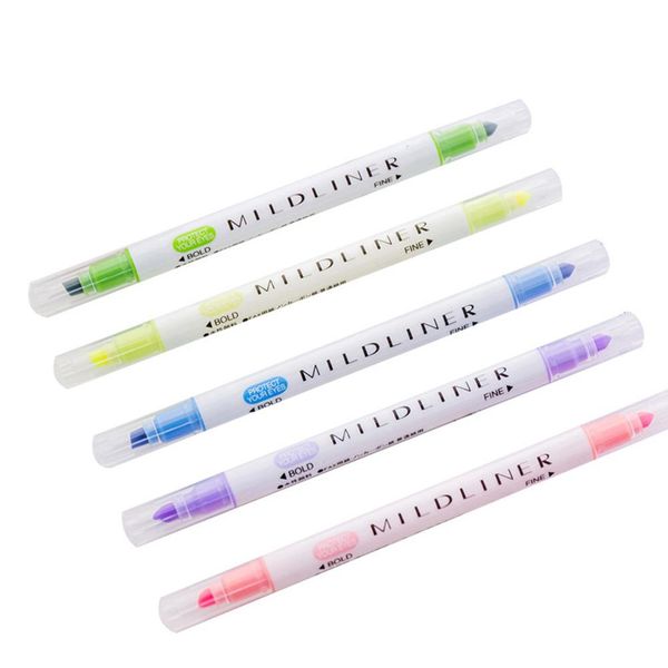 

12pcs/lot double-end highlighter pen marker pastel liquid chalk marker marcadores fluorecentes highlighters for school 04428 r20, Black;red