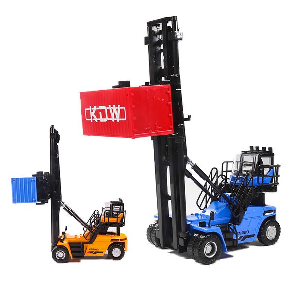 

kdw 1:50 alloy car model diecast empty container stacker construction vehicle collection decoration kids toys gift for children