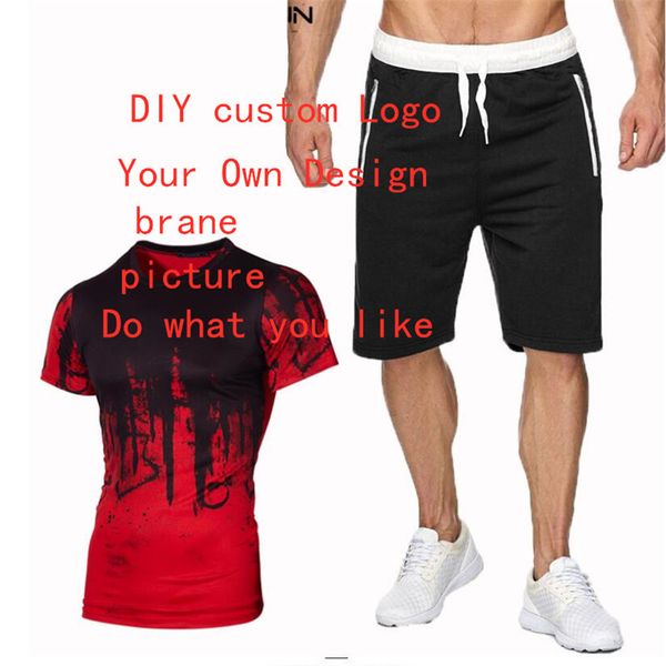 

diy custom logo sportswear suit men's women's t-shirts custom t shirts text p team printing apparel advertising t shirts, Gray