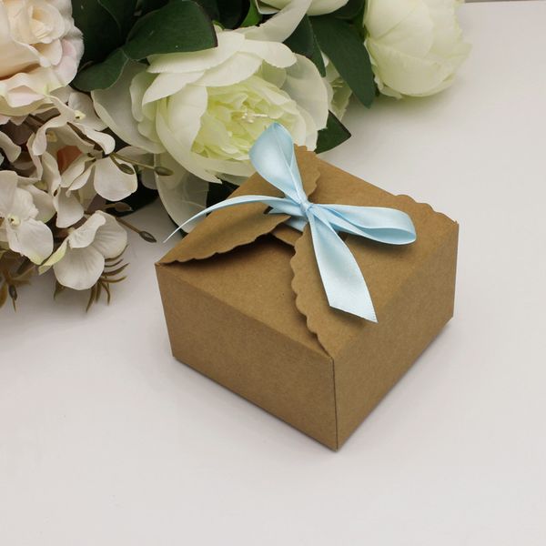 

50pcs vintage kraft paper brown candy box gift wedding party favour small boxes