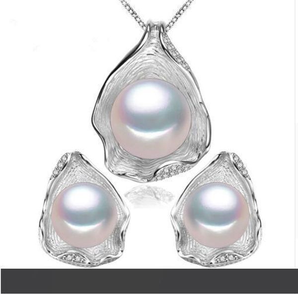 

бесплатная доставка pearl ювелирные изделия, жемчуг подвесные комплекты ювелирных изделий для женщин жемчужное ожерелье серьги комплект ювел, Silver