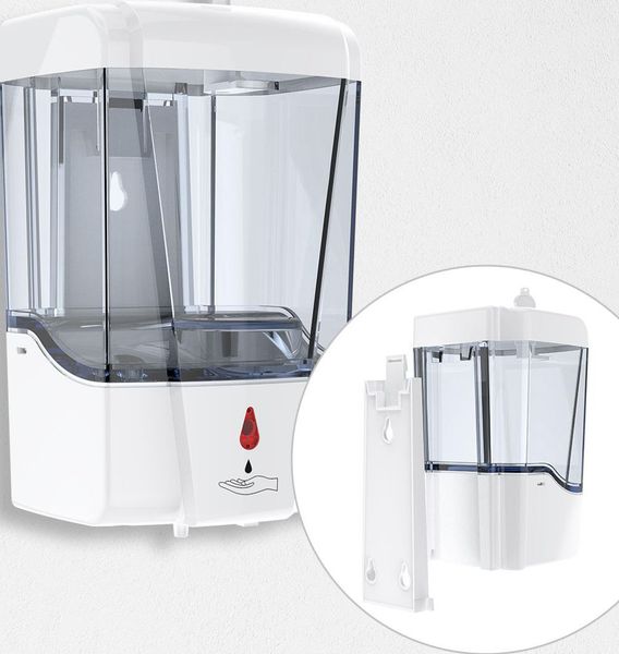 Dispenser automatico di sapone disinfettante Sensore IR a mani libere USB Touchless Cucina Bagno 700ml Pompa per lozione sapone a parete KKA7901-4