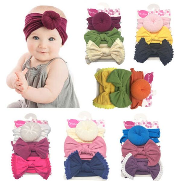 

3pcs kids baby headband toddler lace bow flower hair band accessories headwear